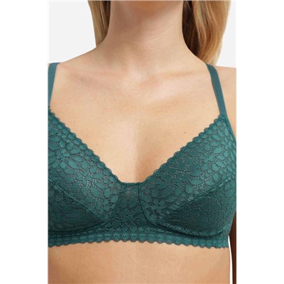 Sujetador sin aro de encaje floral