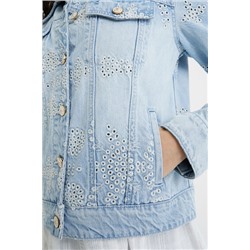 Chaqueta vaquera slim bordados