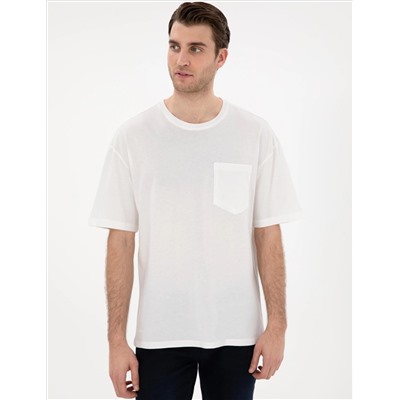 Ekru Comfort Fit Basic Tişört