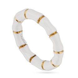 Кольцо Бамбук (эмаль белая; покрытие золото), Есть комплект