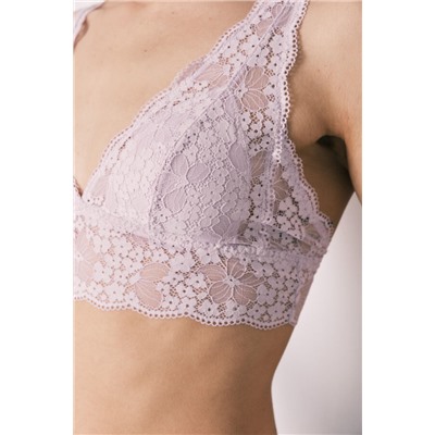 Sujetador bralette halter encaje lila