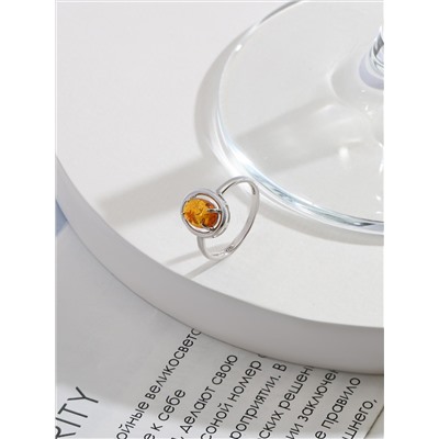Серьги из серебра с коньячным янтарём родированные 925 пробы 04-802-0169-12