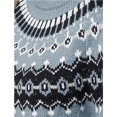 Джемпер фактурной вязки из хлопка с акрилом