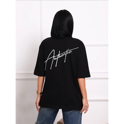 Футболка с надписью на груди и на спине, Арт.813