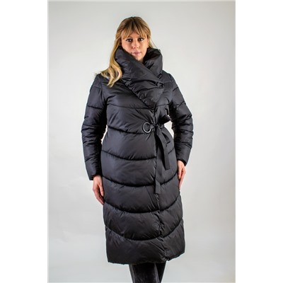 Стеганое пальто с бантом арт.817