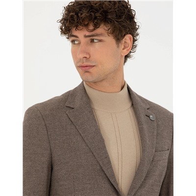 Kahverengi Slim Fit Ceket