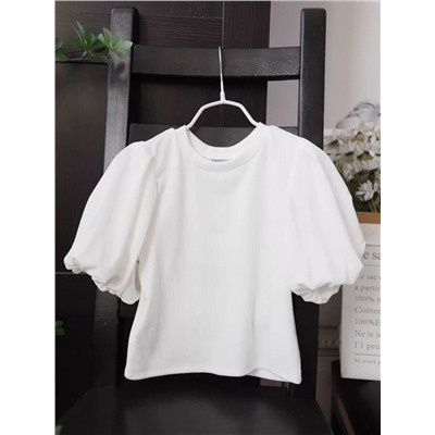 Детская блузка с пышными рукавами  МАЙОРА*Л Материал: 48% полиэстер 45% хлопок 7% эластан