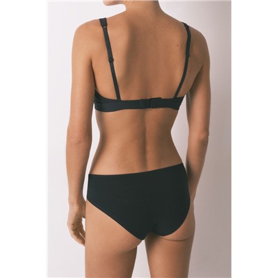 Braga clásica ancha algodón y plumeti negra