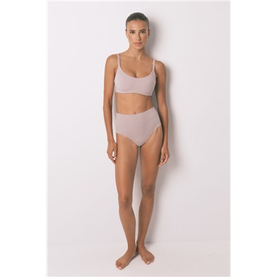 Sujetador tipo top algodón beige