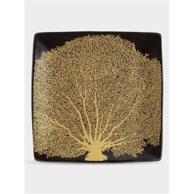 Тарелка, 21х21 см, 4 шт, керамика, черный, Singapore