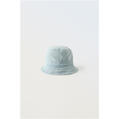 FADED DENIM BUCKET HAT