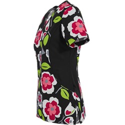 White Cross Scrubs Matisse Blooms Print Top