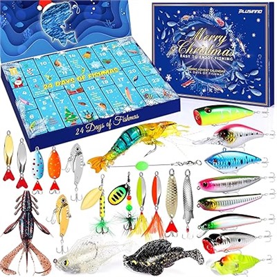 Advent Calendar 2025 Adult Fishing Advent Calendar Fishing Gifts For Men Teens Boys 24 Days Christmas Countdown Calendar Fishing Tackle Lures Gifts For Men