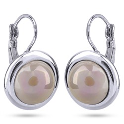 Серьги (Майорка 12мм шампань; покрытие родий), Есть комплект