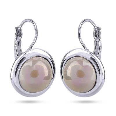 Серьги (Майорка 12мм шампань; покрытие родий), Есть комплект