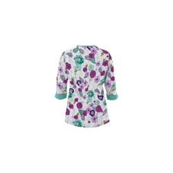 UA Tribal Dance Mint Condition 3/4 Sleeve Mock Wrap Scrub Top