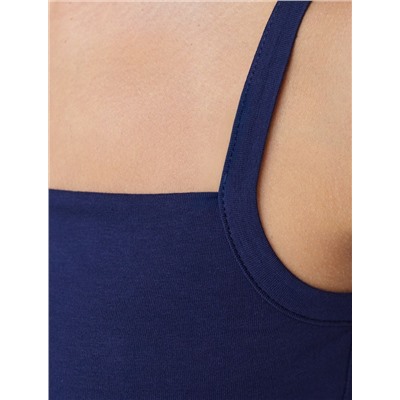 Топ с двуслойной зоной бра на бретелях из хлопка