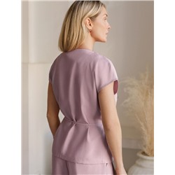 Жилет на запАх с поясом из плотного лиоцелла