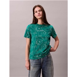 Allover Floral Logo Graphic Classic T-Shirt