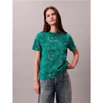 Allover Floral Logo Graphic Classic T-Shirt