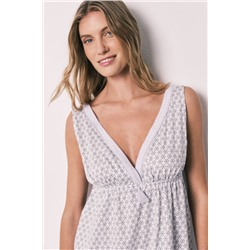 Camisón tirantes estampado algodón