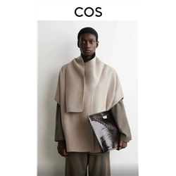 Шерстяное пальто-шаль CO*S