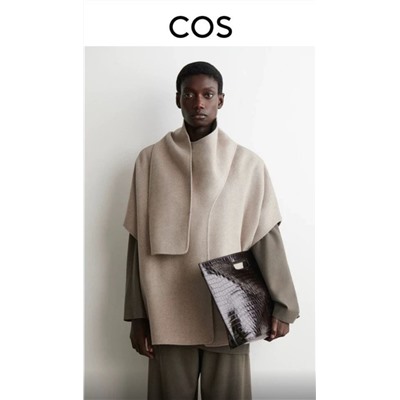 Шерстяное пальто-шаль CO*S