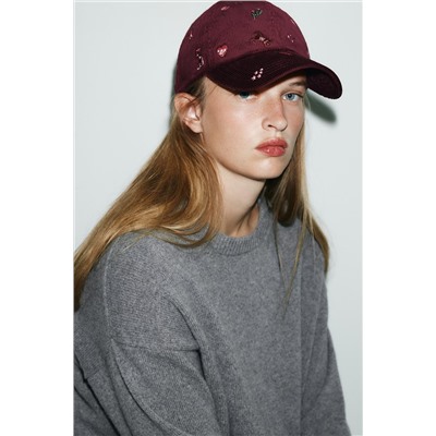 EMBROIDERED CORDUROY CAP