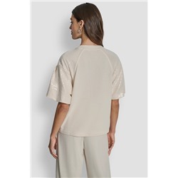 SEQUIN PUFF SLEEVE SWEATER