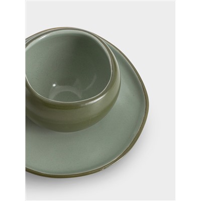 Чашка с блюдцем, 90 мл, зелёная, Organica