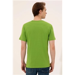 Erkek Elma Yeşili Bisiklet Yaka Tişört