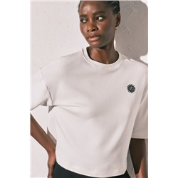 Camiseta felpa blanca estampado "Club del Mar"