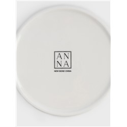 Тарелка закусочная, 19 см, фарфор N, бело-золотистая, Домики и ели, Townlet