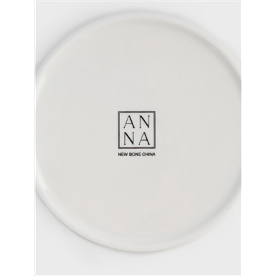 Тарелка закусочная, 19 см, фарфор N, бело-золотистая, Домики и ели, Townlet