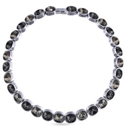 Колье Триумф (кристаллы SW серые, темно-серые 10мм; покрытие родий) 38-42см, Есть комплект