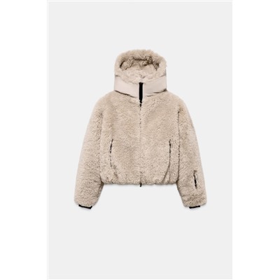 SHORT FAUX FUR HOODED COAT RECCO® TECHNOLOGY SKI COLLECTION, CHARACTERISTICS