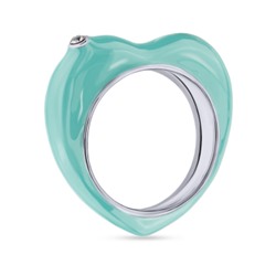 Кольцо Сердцебиение (эмаль морская свежесть; покрытие родий), Есть комплект