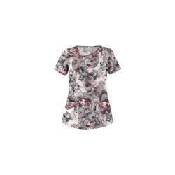 UA Vintage Paisley Poppy Asymmetrical Scrub Top