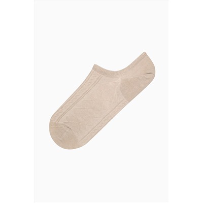 Penti Jacquard Soil Bej 3lü Sneaker Çorap