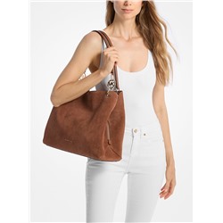 Michael Kors Outlet Christina Large Suede Shoulder Bag