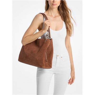 Michael Kors Outlet Christina Large Suede Shoulder Bag