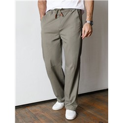 Брюки с поясом на резинке из эластичного твилла