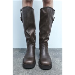 FEW ITEMS LEFT FLAT BOOTS WITH BUCKLE