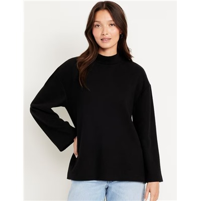 Cozy Mock-Neck Tunic Sweater