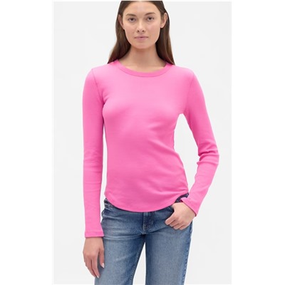 Waffle-Knit Crewneck T-Shirt