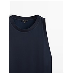 Vestido midi satinado detalle rib