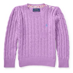 GIRLS 2-6X Cable-Knit Cotton Sweater