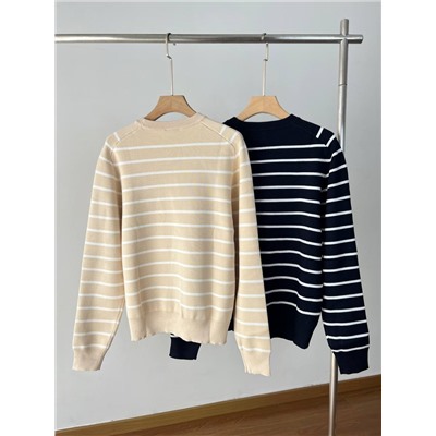 Трикотажный мужской пуловер в полоску ЛАКОСТ*Е