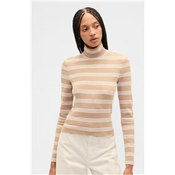 Ribbed Turtleneck T-Shirt