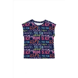 Kız Çocuk Kırmızı Bisiklet Yaka Tişört